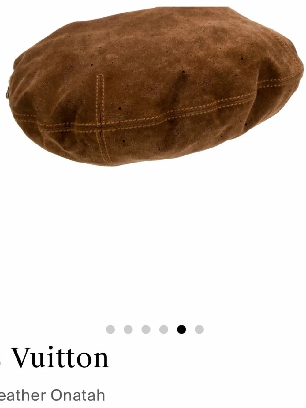 Louis Vuitton Dark Brown Suede Monogram Hobo Bag Vintage